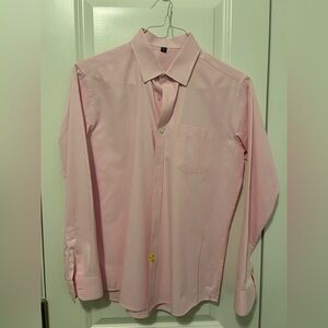 Men’s Pink Long Sleeve Dress Shirt Size 39 | Button-Down Collared Shirt